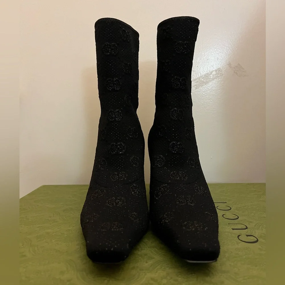 Gucci GG Knit Ankle Boots. GG technical knit fabric NIB size 6.5 - Picture 7 of 10